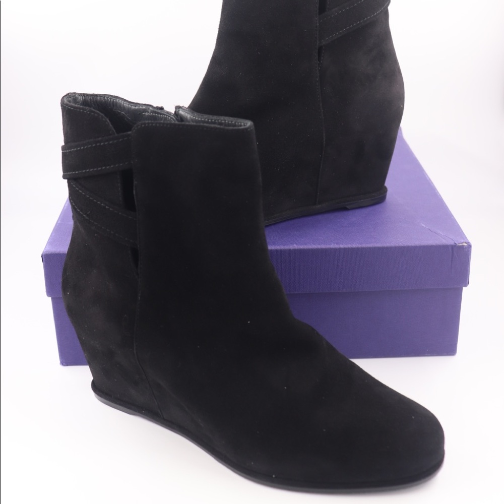 Stuart Weitzman Suede Fitness Wedge Booties